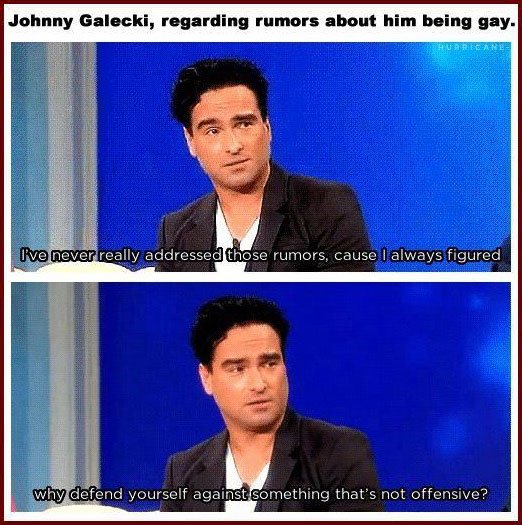 Good guy Johnny Galecki.