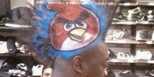 Angry Birds mohawk.