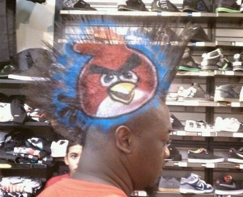 Angry Birds mohawk.