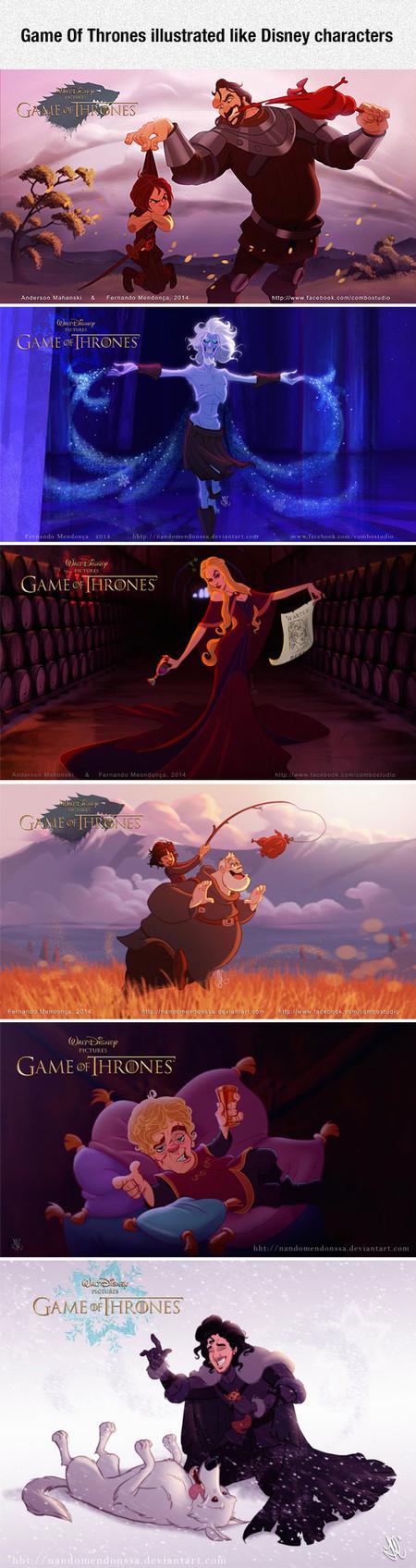 Game Of Thrones Illustrated Like Disney Characters