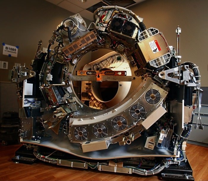 CT scanner without the cover.