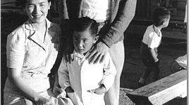 An American-Japenese family in an internment camp. Arizona, USA 1940s