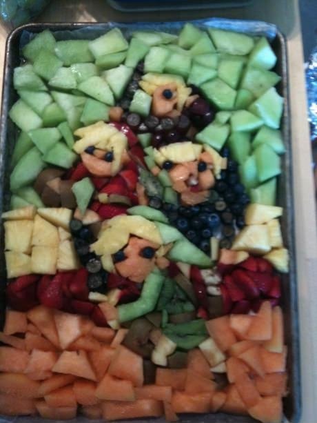 Gamers can see what's in this pan of fruit.