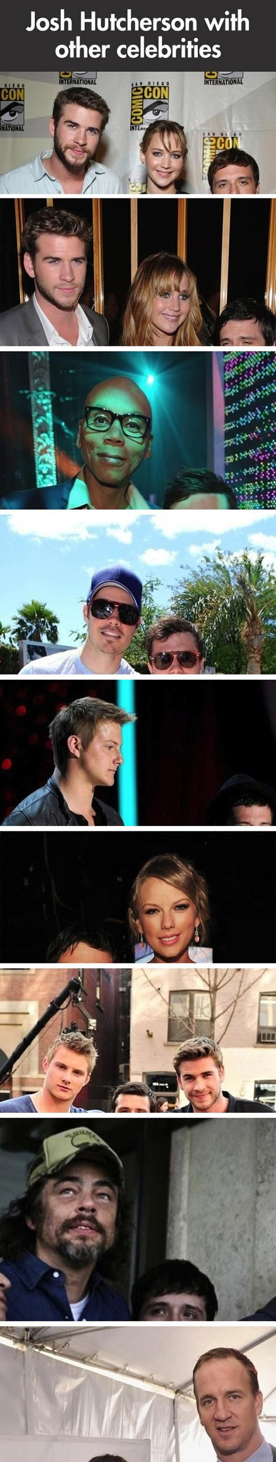 Josh Hutcherson with other celebrities.