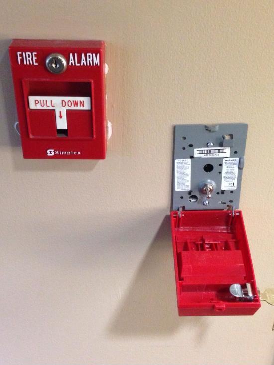 The inside of a fire alarm is just a simple switch.