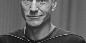 They tried to make Patrick Stewart wear a wig for Captain Picard. Here’s the test photo.