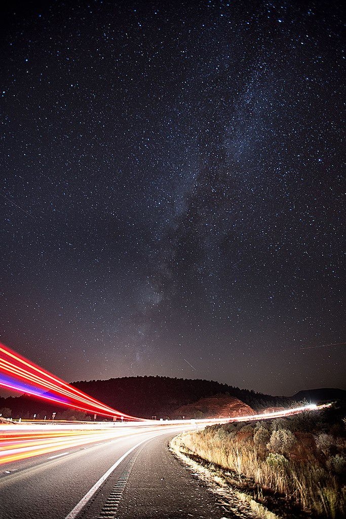 Starry night in Flagstaff, Arizona.