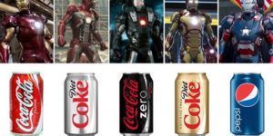 The many ads of Iron Man.