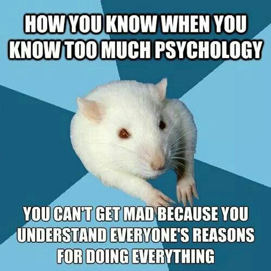 Knowing too much psychology...
