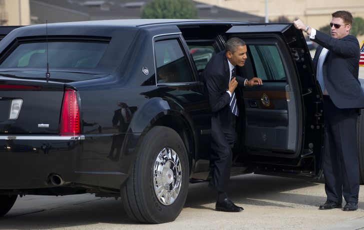 This angle of the 'Cadillac 1' (Presidential vehicle) shows just how big it is.