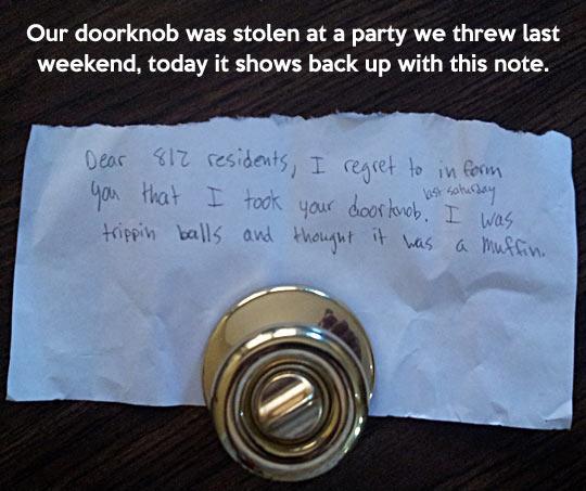 Lost Doorknob Finally Found