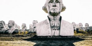 Abandoned busts of US presidents