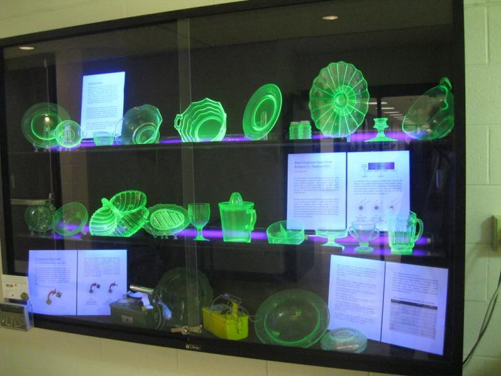 Uranium glass is a thing. I'd eat off it.