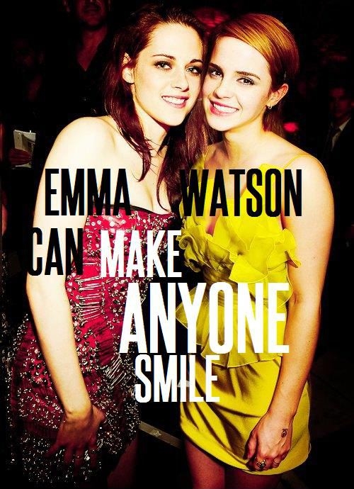 Emma Watson made Kristen Stewart smile!
