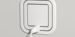 This electrical outlet eliminates the need for power strips, and looks much nicer on your wall.