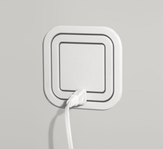 This electrical outlet eliminates the need for power strips, and looks much nicer on your wall.