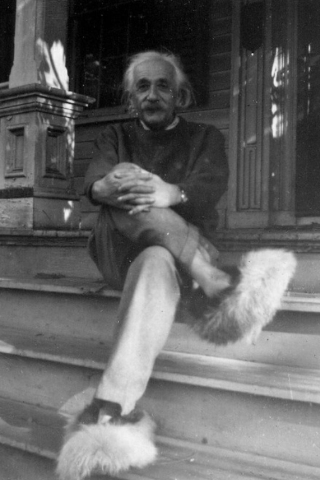 Just Einstein in fuzzy slippers