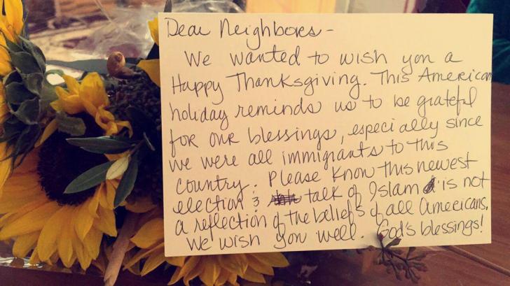 We found these beautiful flowers at our doorstep along with this anonymous message of love and support. We are honored to have such wonderful neighbors!