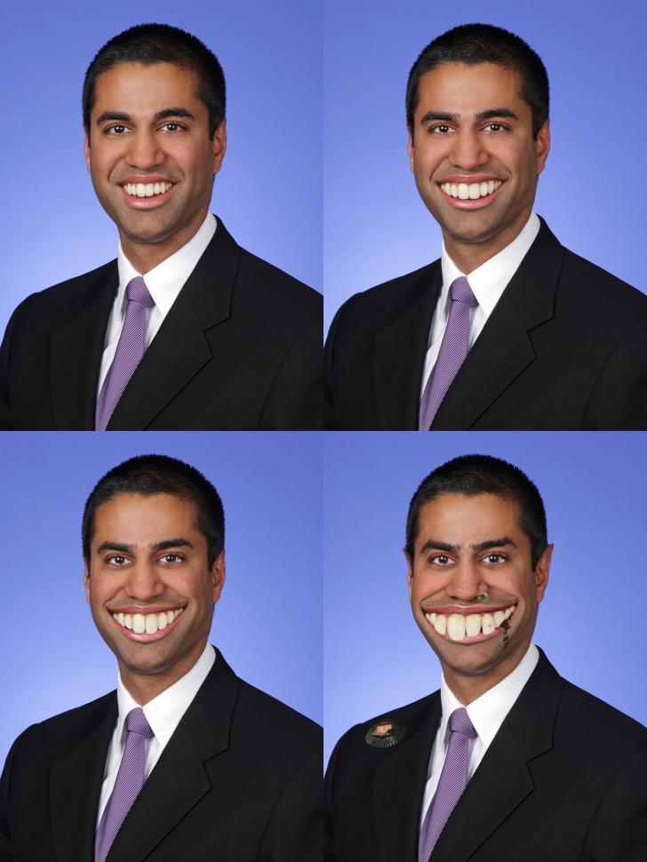 The same of picture of Ajit Pai every day except his teeth get bigger