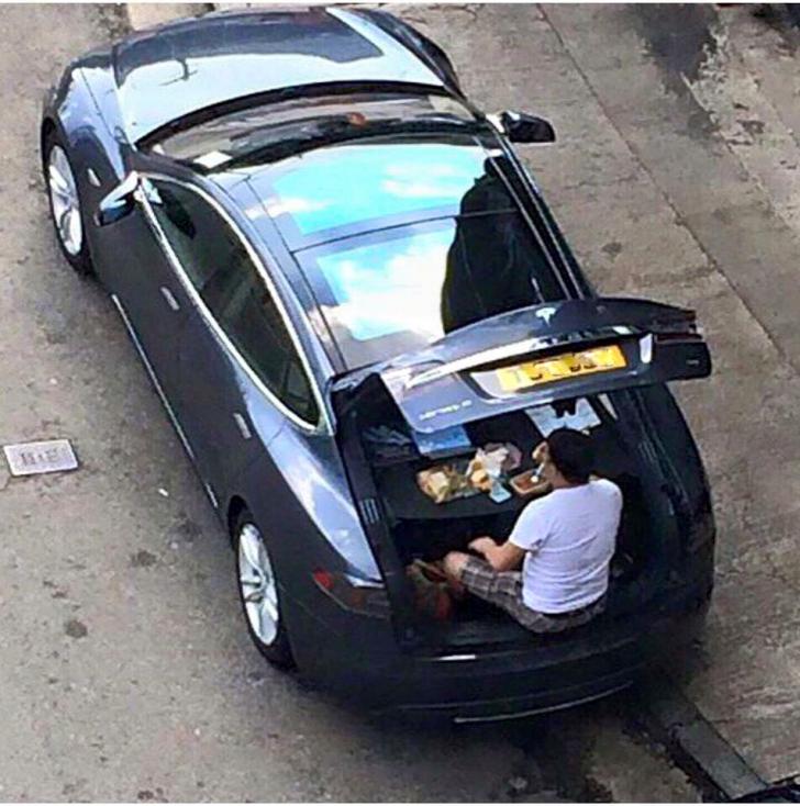 When you spend all your rent money on a Tesla...