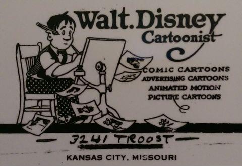 Walt Disney's business card in 1921