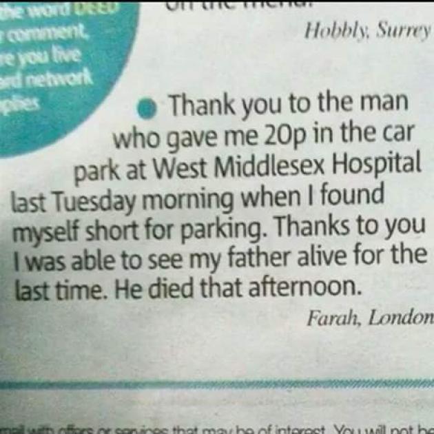 A small deed can go a long way