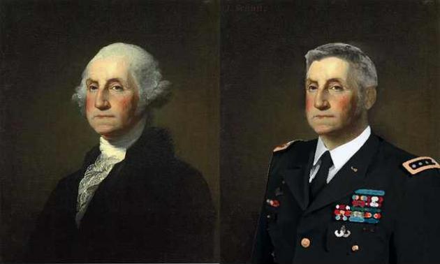 George Washington with a modern hair style.