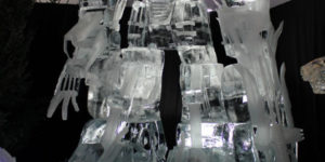 26 foot tall Optimus Prime ice carving.