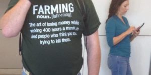 T-Shirt made with GMO cotton.