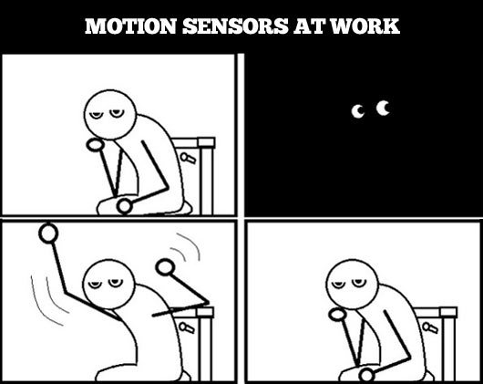 Motion sensors at work.