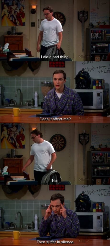 Sheldon at his best.