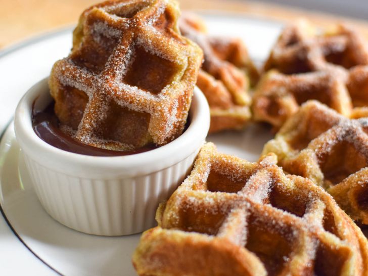 Churros made in a waffle iron