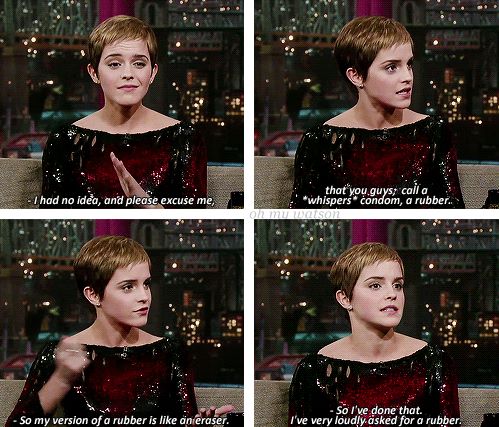 How Emma Watson accidentally asked for a rubber (condom) In class