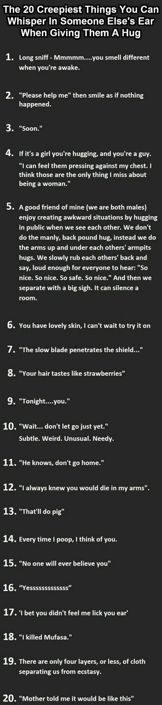 The 20 creepiest things you can whisper in someone's ear