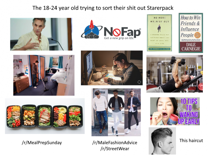 18-24 year-old trying to sort their crap out starterpack
