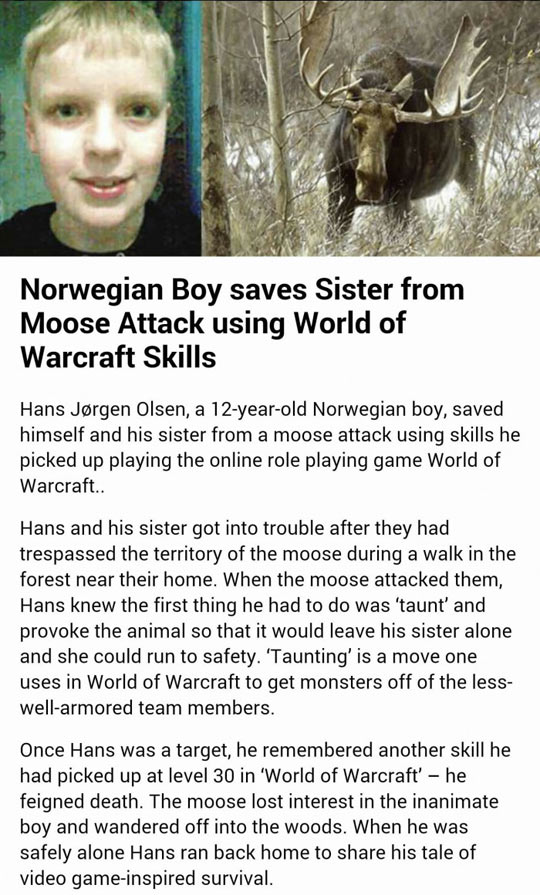 World of Warcraft saves lives.