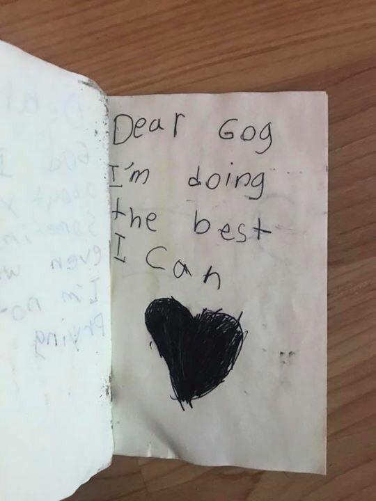 GF wrote this letter to gog when she was five