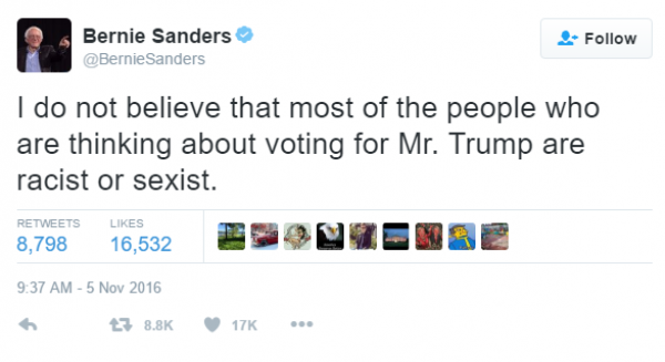 Bernie on Trump voters