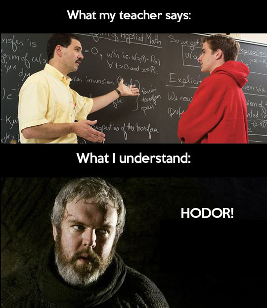 What my teacher says vs. What I understand.