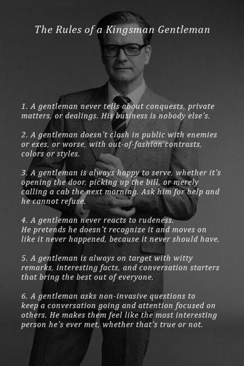 Rules of a Kingsman Gentleman