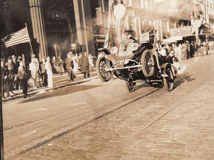 The oldest known wheelie caught on tape, 1936