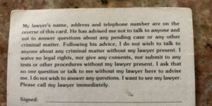 The back of a lawyer’s business card has good advice