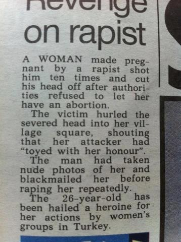 Revenge on rapist.
