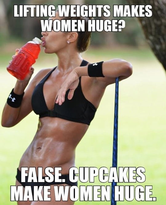 Lifting weights makes women huge?