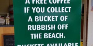 Free coffee in exchange for some rubbish