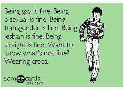 Being gay is fine. You know what's not fine?