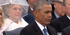 Obama’s face during the acceptance speech