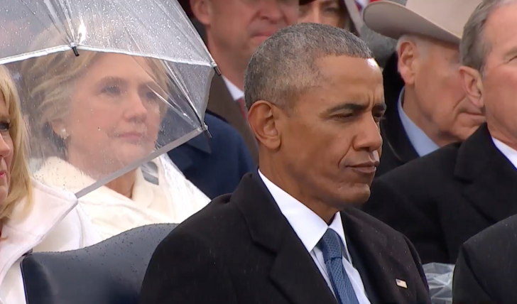 Obama's face during the acceptance speech