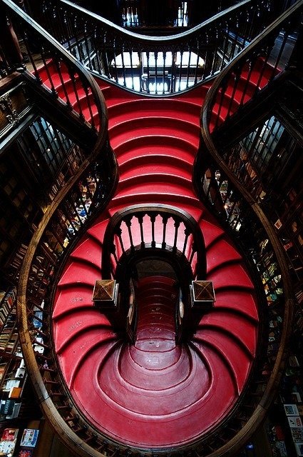 The view inside a Portuguese book shop.