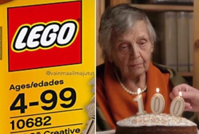 When you turn 100 and can't play with Lego's anymore